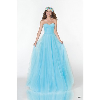 Simple A Line Sweetheart Long Turquoise Tulle Prom Dress With Beading Jacket