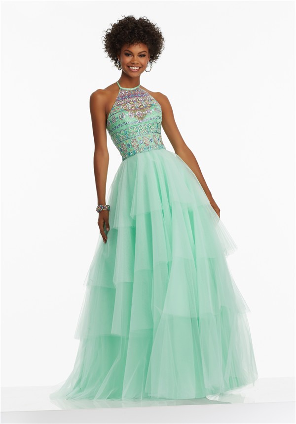 light green tulle dress