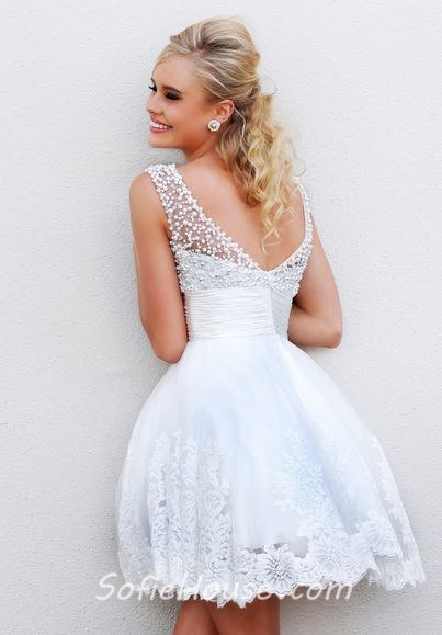 Ivory lace dress short | Cocktail dress lace, Prom dresses 