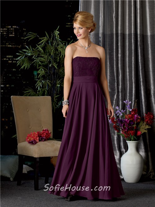 A line long purple chiffon lace mother of the bride dress with jacket