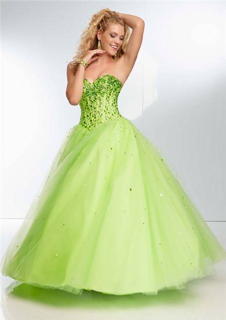 lime green formal gowns