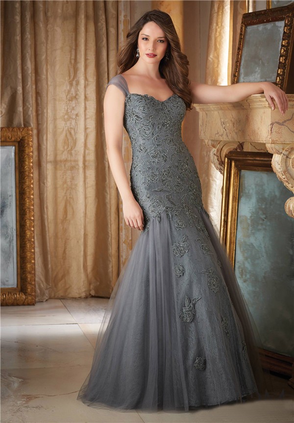 charcoal gray evening gowns