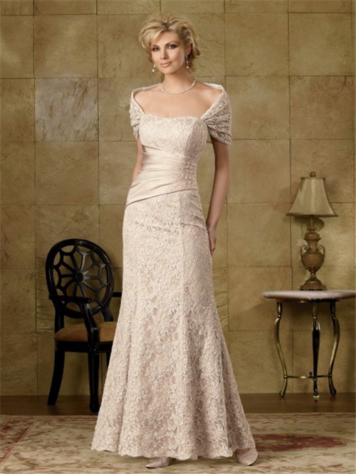 champagne lace mother of the bride dress
