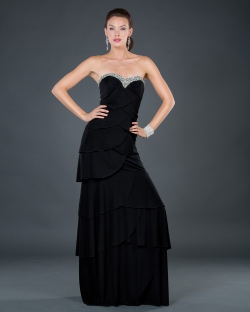 black sweetheart long dress
