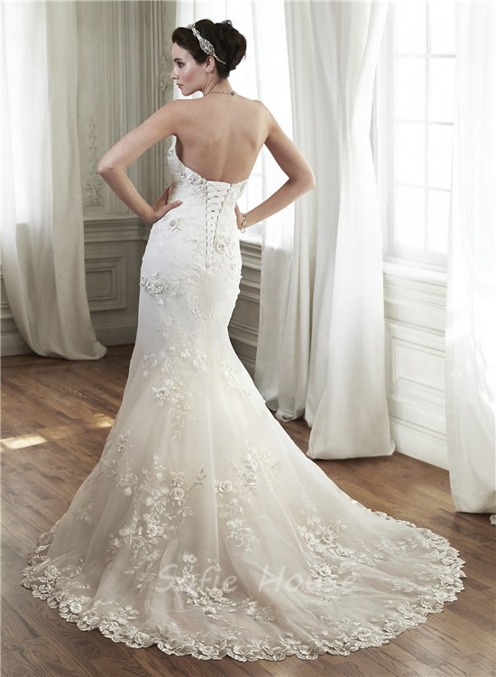 corset fishtail wedding dress