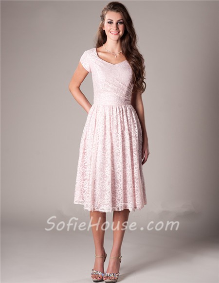 short sleeve blush dress