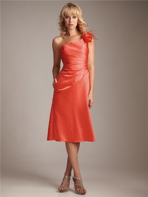 coral silk dress