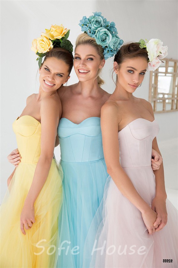 Simple A Line Sweetheart Long Turquoise Tulle Prom Dress With Beading ...