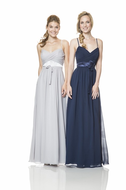 navy blue and silver bridesmaid dresses