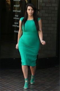 Sexy Tight Short Green Pregnant Kim kardashian Maternity Dress