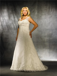 A line sweetheart modest vintage lace wedding dress for plus size women