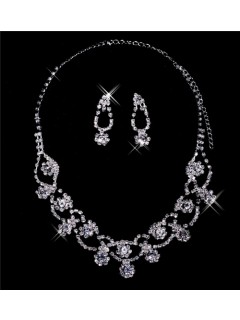 Beautiful Alloy crystal Wedding Bridal Jewelry Set,Including Necklace and Earrings