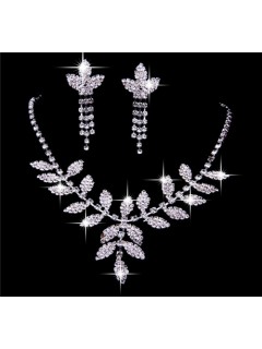 Elegant Shining crystals Wedding Bridal Jewelry Set,Including Necklace and Earrings