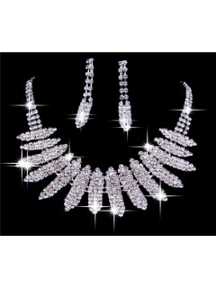 Shining Crystals Wedding Bridal Jewelry Set,Including Necklace and Earrings