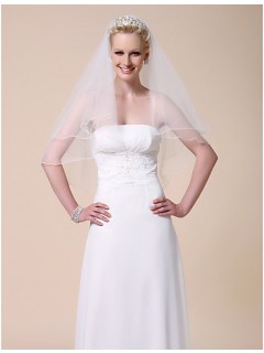 Simple Elegant Two Tier Elbow Tulle Wedding Bridal Veil