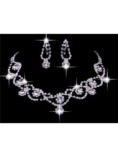Gorgeous Shining Allory Rhinestones Wedding Bridal Jewelry Set,Including Necklace And Earrings
