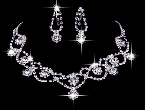 Gorgeous Shining Allory Rhinestones Wedding Bridal Jewelry Set,Including Necklace And Earrings