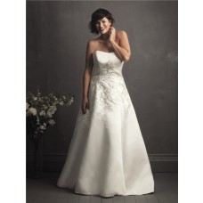 A line sweetheart court train designer royal embroidery wedding dresses for plus size