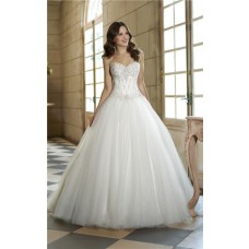 Fairy Tale Ball Gown Satin Lace Tulle Sequin Corset Wedding Dress
