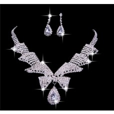 Gorgeous Shining Alloy crystal Wedding Bridal Jewelry Set,Including Necklace And Earrings 