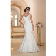 Mermaid Sweetheart Open Back Vintage Lace Beaded Wedding Dress With Straps