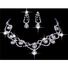 Gorgeous Shining Allory Rhinestones Wedding Bridal Jewelry Set,Including Necklace And Earrings 