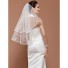 Simple Elegant White Plain Tulle Wedding Bridal Veil With Ribbon Edge