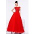 A Line Bateau Neck Cap Sleeve Long Champagne Pleated Tulle Beading Prom Dress V Back