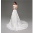 A Line Bateau Neck Low Back Organza Lace Wedding Dress With Belt