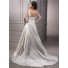 A Line Deep V Neck Corset Back Ivory Satin Ruched Wedding Dress With Crystal 