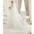 A Line Illusion Sheer Neckline Cap Sleeve Open Back Tulle Lace Wedding Dress
