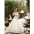 A Line Illusion Strapless Neckline Corset Back Tulle Lace Wedding Dress With Train