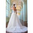 A Line Princess One Shoulder Lace Bridal Wedding Dress With Flower Sash