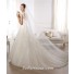 A Line Princess Sheer Illusion Neckline Cap Sleeve Beaded Lace Tulle Wedding Dress
