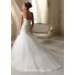 A Line Princess Sweetheart Beaded Crystal Tulle Wedding Dress With Buttons