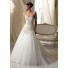 A Line Princess Sweetheart Beaded Crystal Tulle Wedding Dress With Buttons