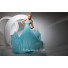 A Line Princess Sweetheart Empire Long Blue Chiffon Evening Prom Dress With Beading