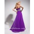 A Line Princess Sweetheart Empire Long Purple Chiffon Evening Prom Dress With Beading