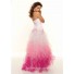 A-Line/Princess Sweetheart Floor-Length White red multi color prom dress with ruffles