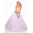 A-Line/Princess Sweetheart Floor Length lilac tulle prom dress with sequins