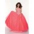 A-Line/Princess Sweetheart Floor-Length watermelon Tulle Prom Dress With Beading