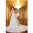 A Line Princess Sweetheart Long Train Floral Bridal Wedding Dress With Sash Bow