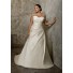 A Line Princess Sweetheart Ruched Taffeta Lace Plus Size Wedding Dress Corset Back