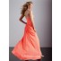 A-Line/Princess sweetheart coral chiffon high low prom dress with beading