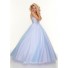A-Line/Princess Sweetheart Floor Length lavender tulle prom dress with sequins