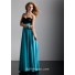 A-Line/Princess sweetheart empire long black blue chiffon prom dress with beading