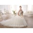 A Line Sheer Illusion Scoop Neckline Cap Sleeve Tulle Lace Wedding Dress