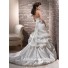 A Line Strapless Corset Back Ruched Taffeta Wedding Dress With Floral Sash