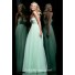 A Line Strapless Empire Waist Long Champagne Chiffon Beaded Occasion Prom Dress