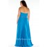 A Line Strapless Long Yellow Chiffon Beaded Plus Size Party Prom Dress